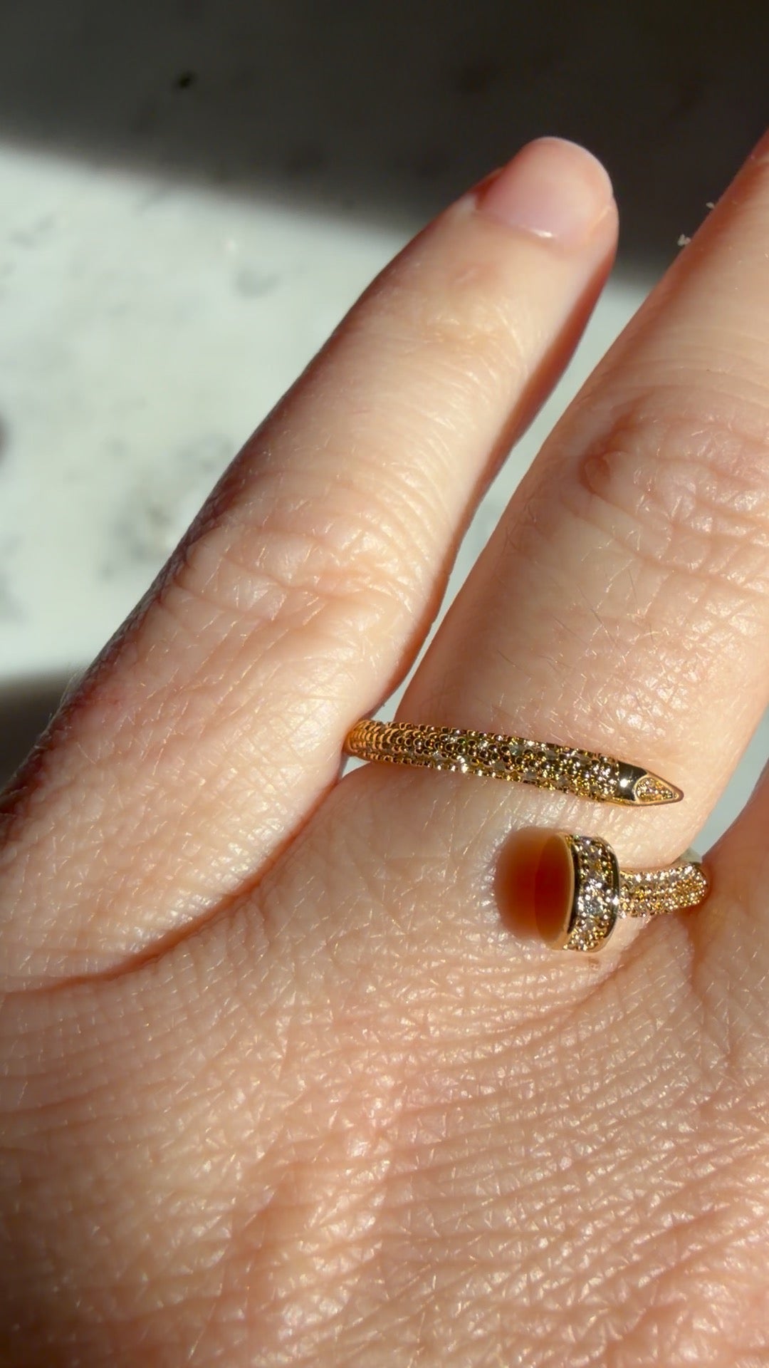 Dainty Gold Spiral Needle Ring