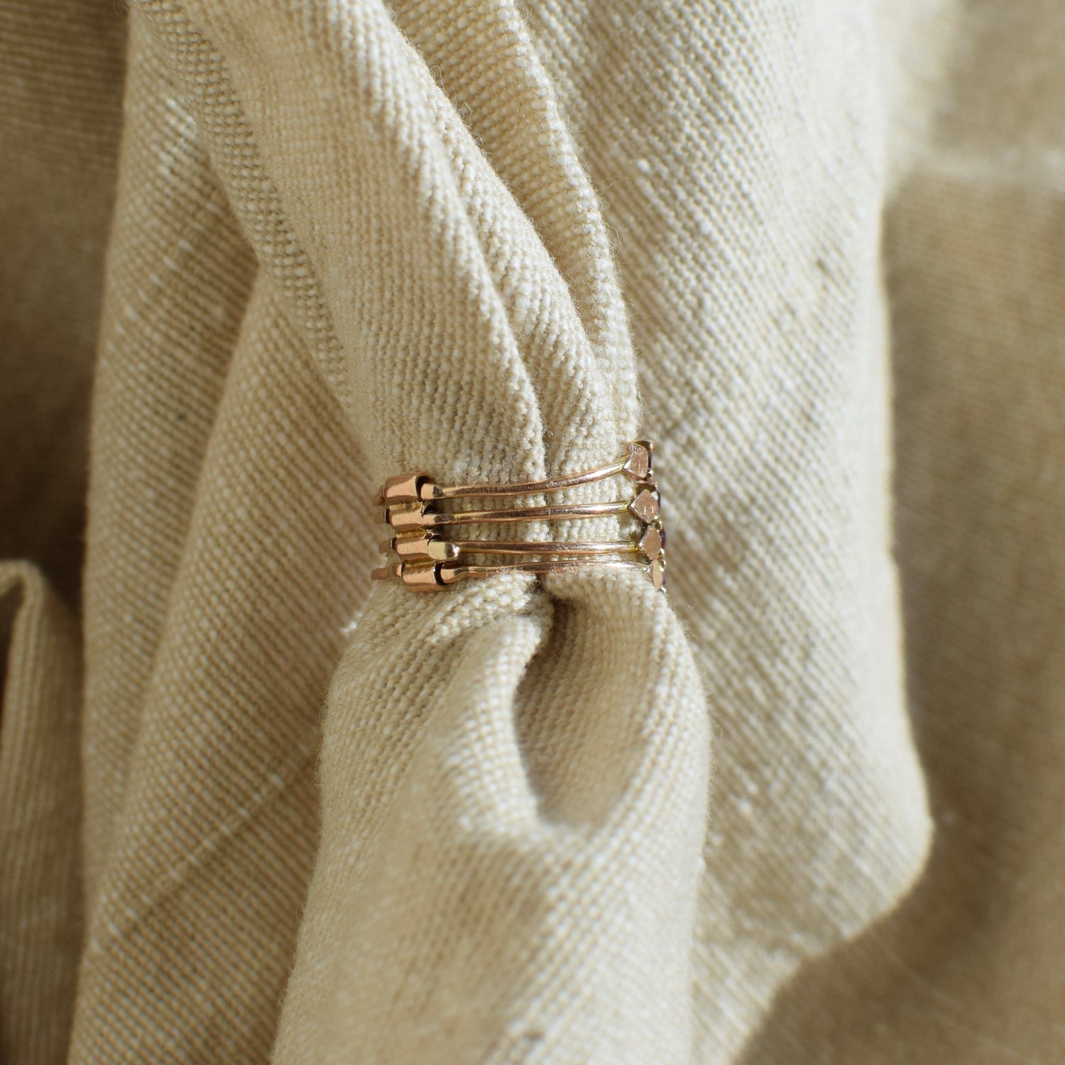 Garnet Harem Ring – Triple Row Regency Garnet Band