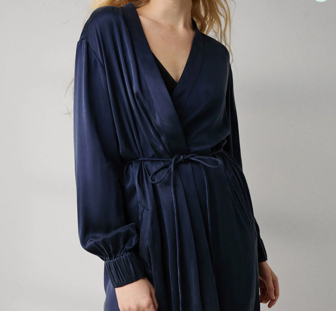 Lunya Long Robe in Washable Silk