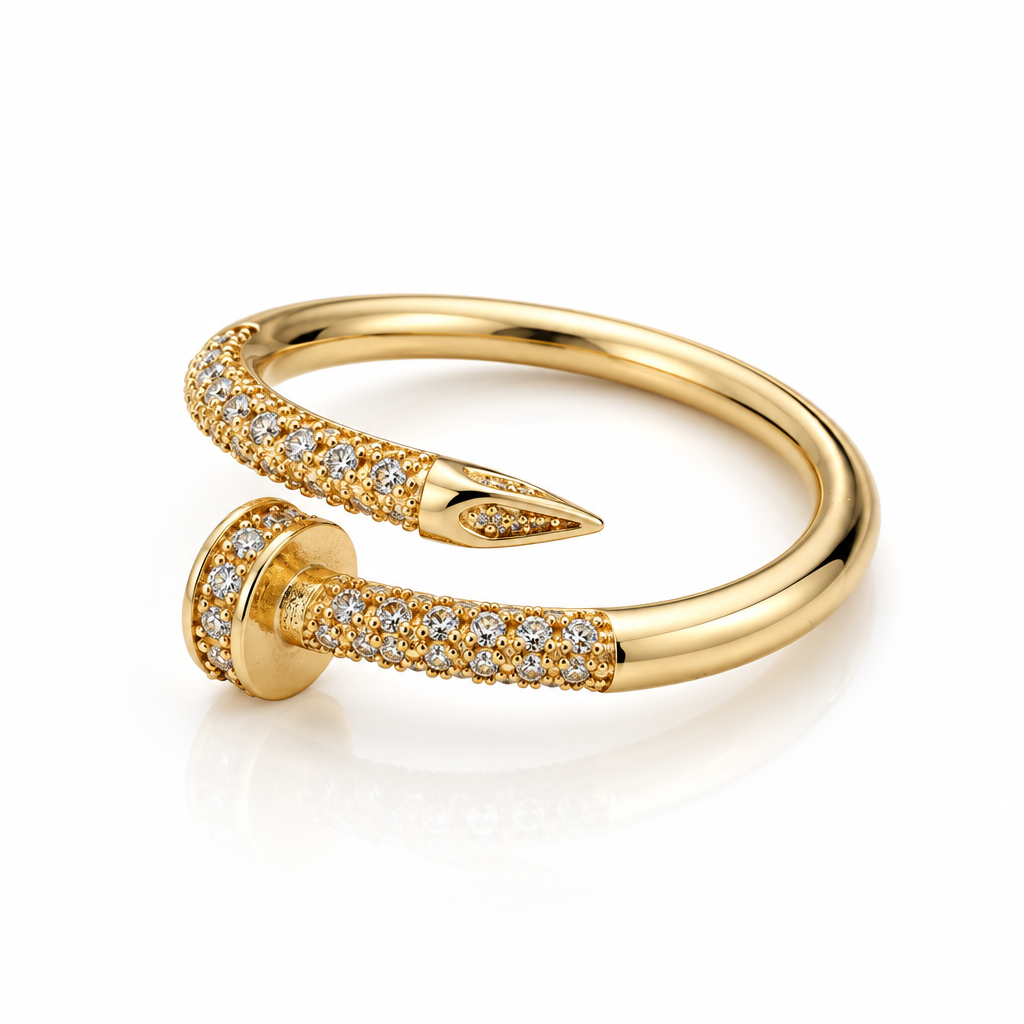 Dainty Gold Spiral Needle Ring