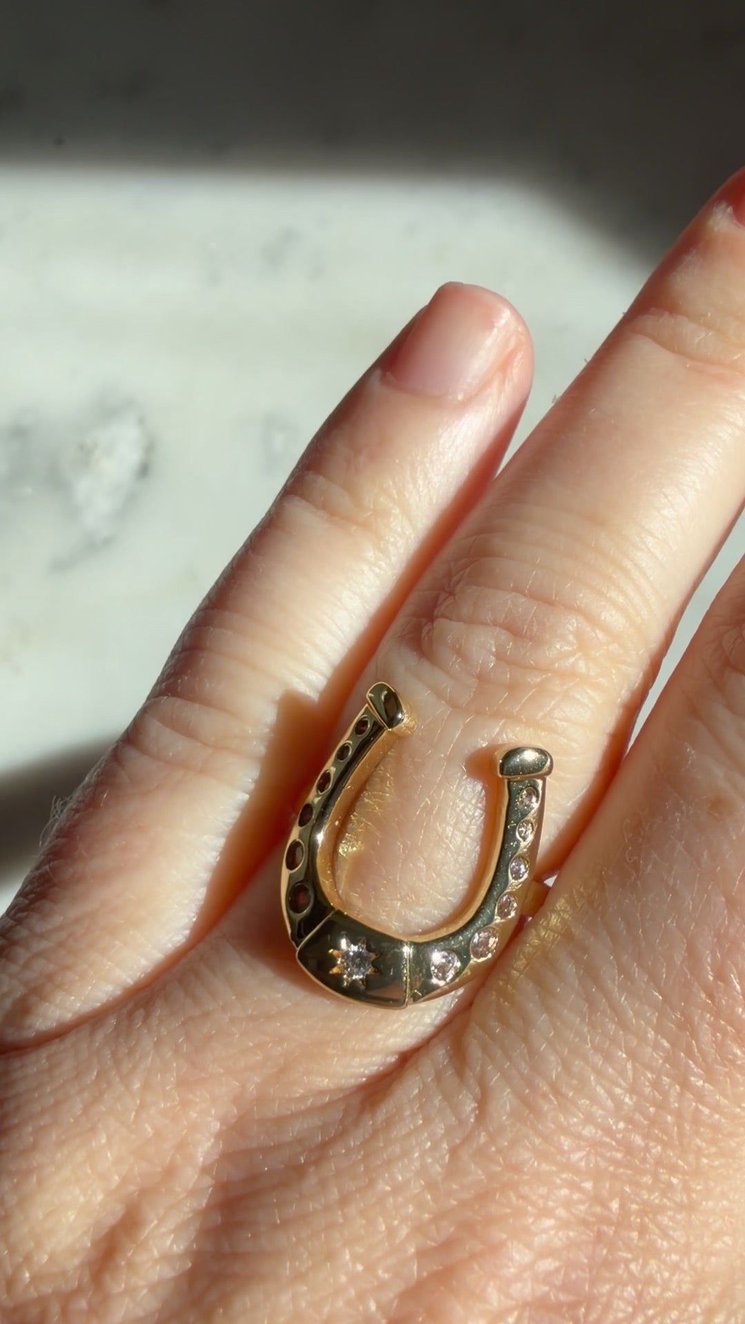 celestial horseshoe ring
