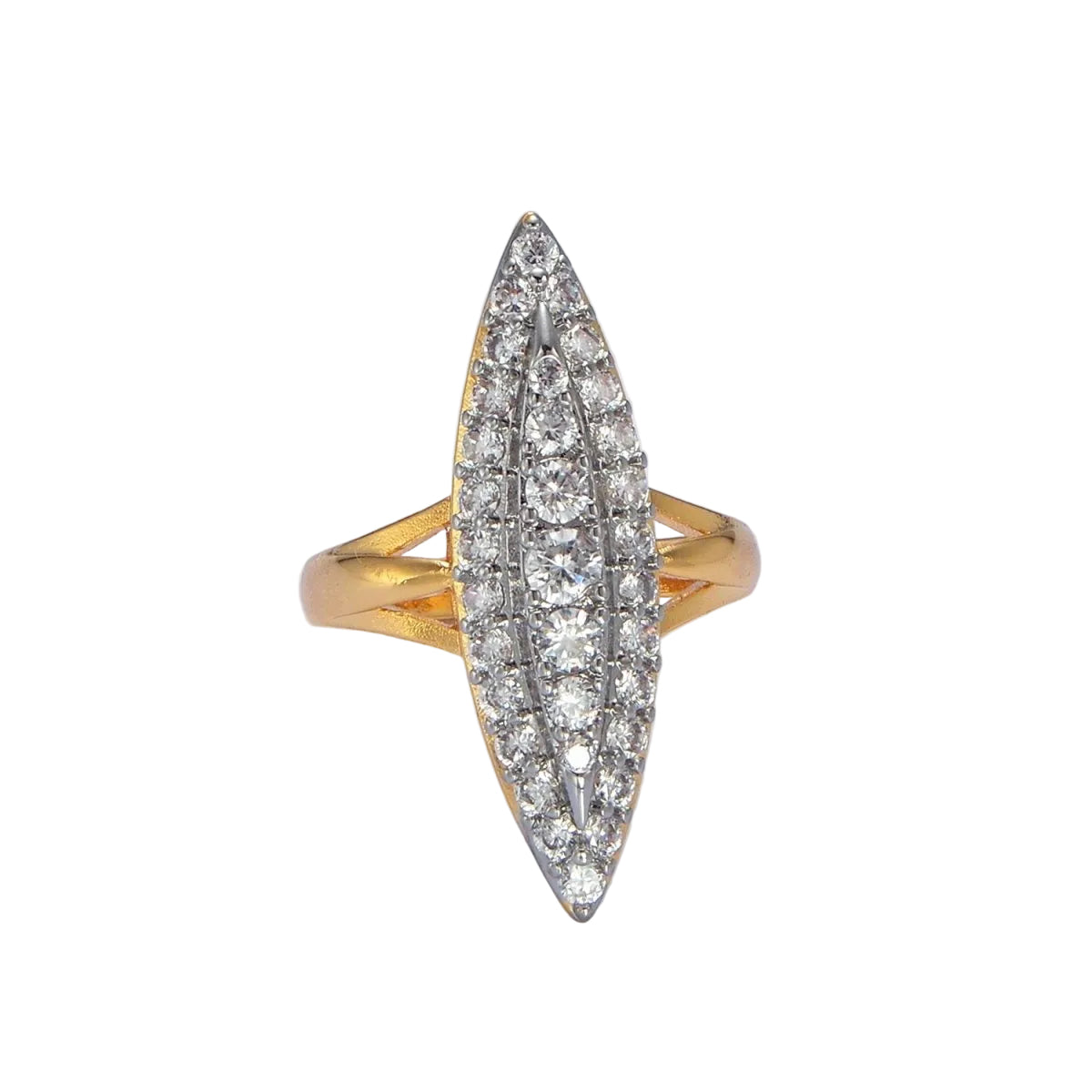 24K Gold Filled Navette with cubiz zirconia