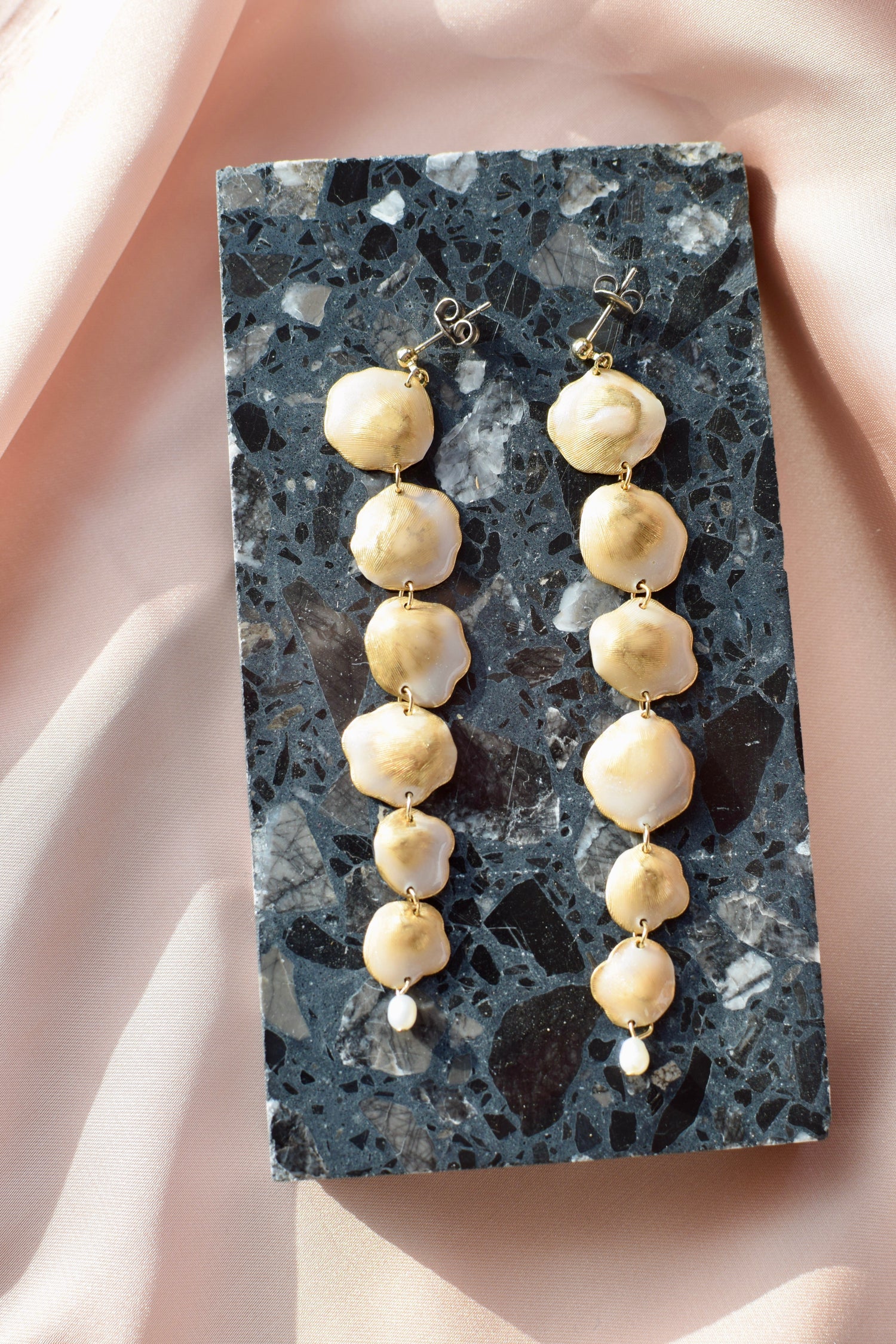 Phonecia Jewelry Hand-Painted Vintage Brass Earrings