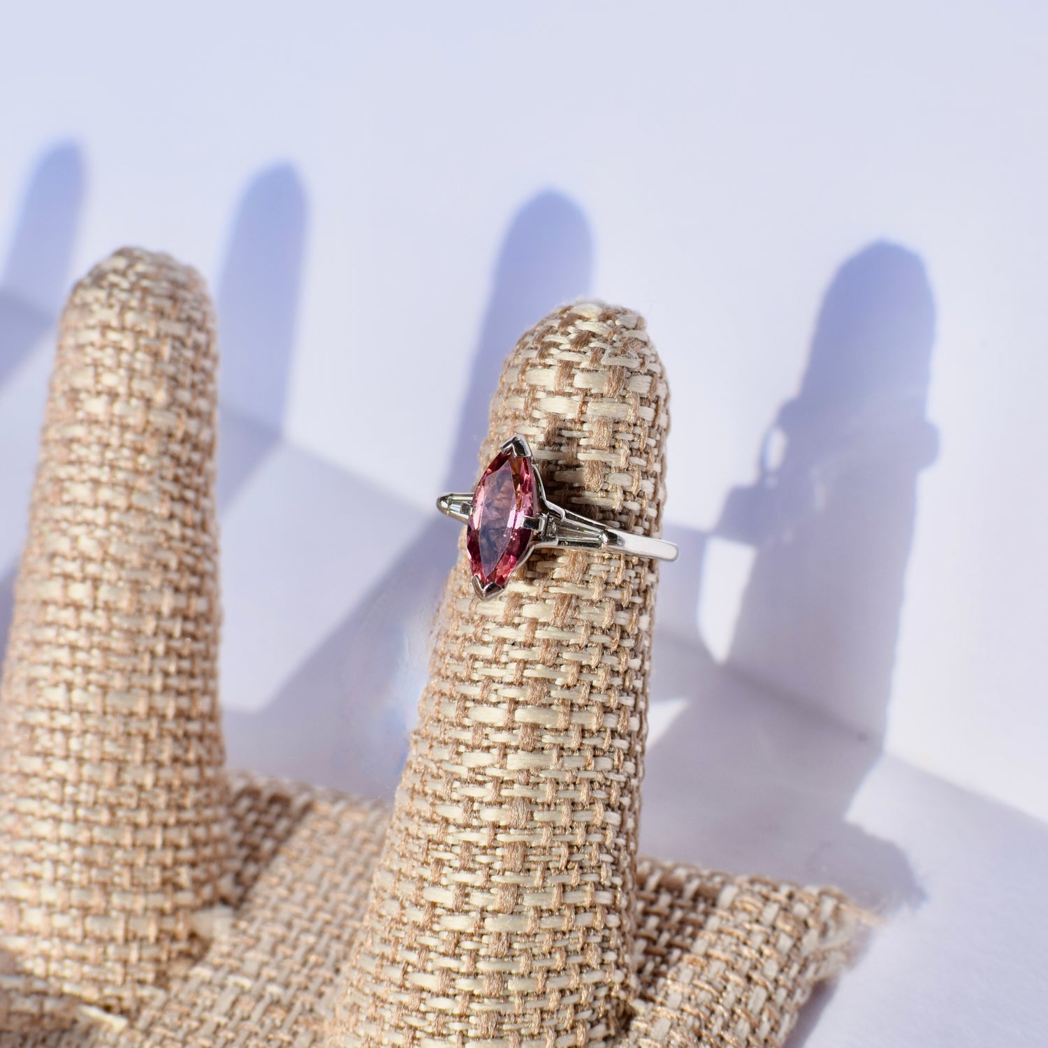 Aurelia- Vintage Tourmaline Marquis Ring set in Platinum