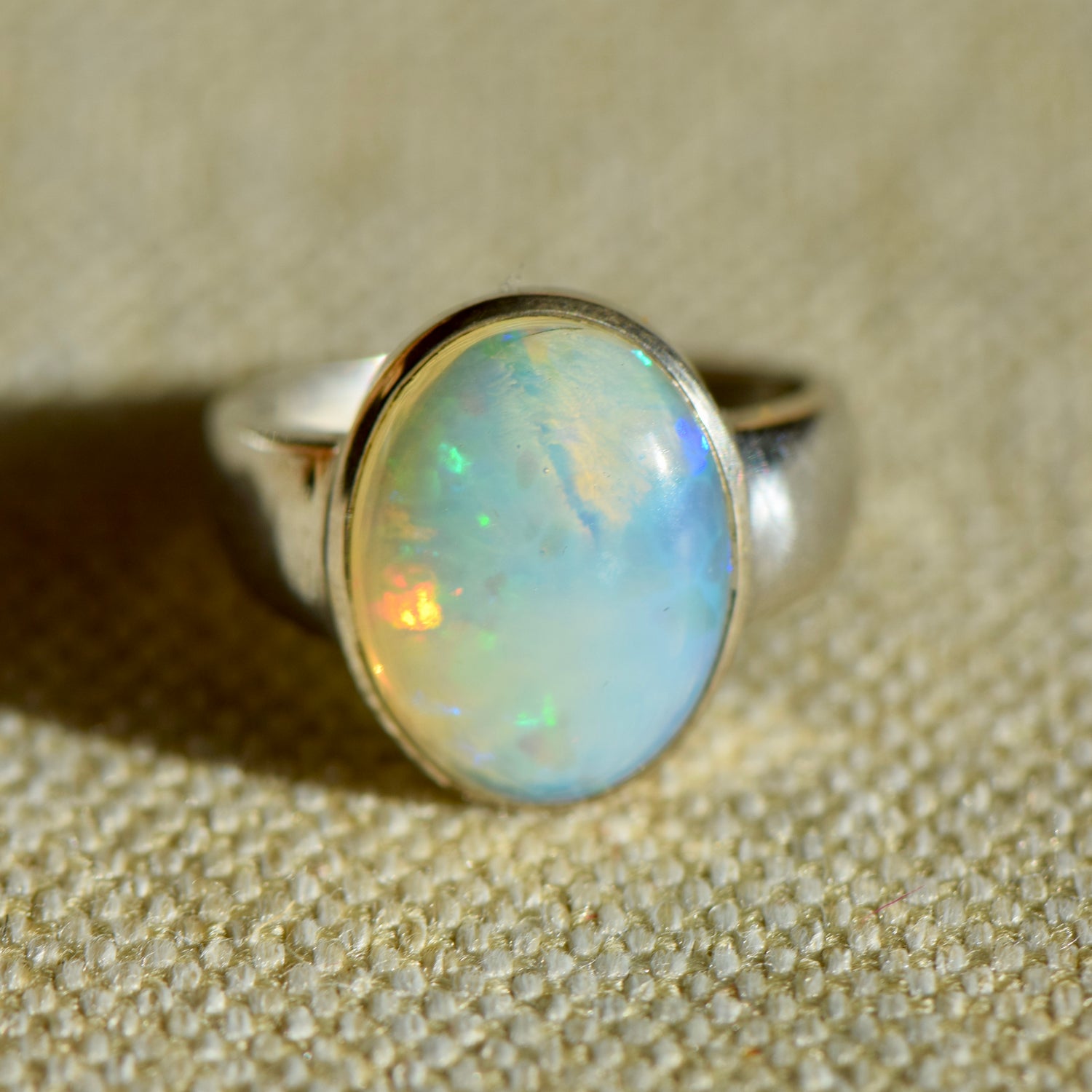 Ethiopian Cabachon Opal in Sterling Silver- 8