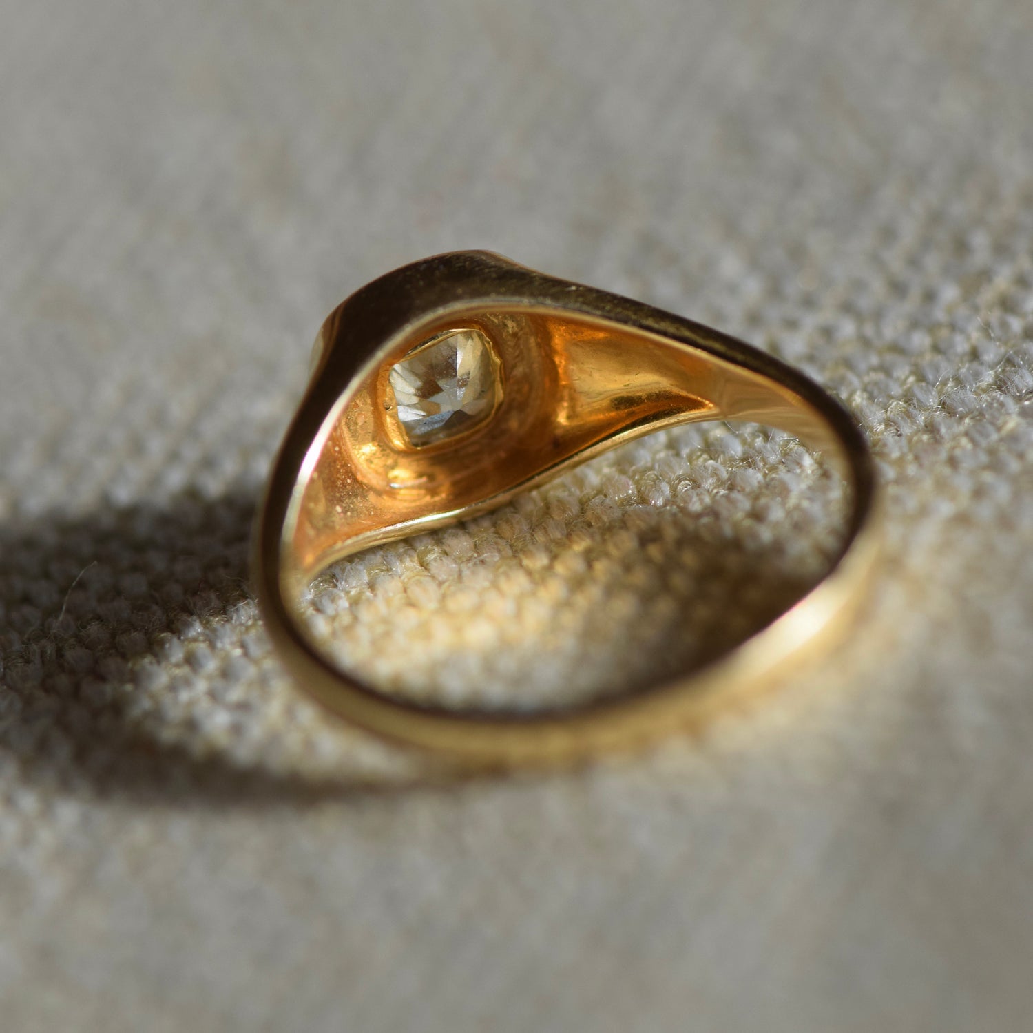 Old Mine Cut Signet Ring
