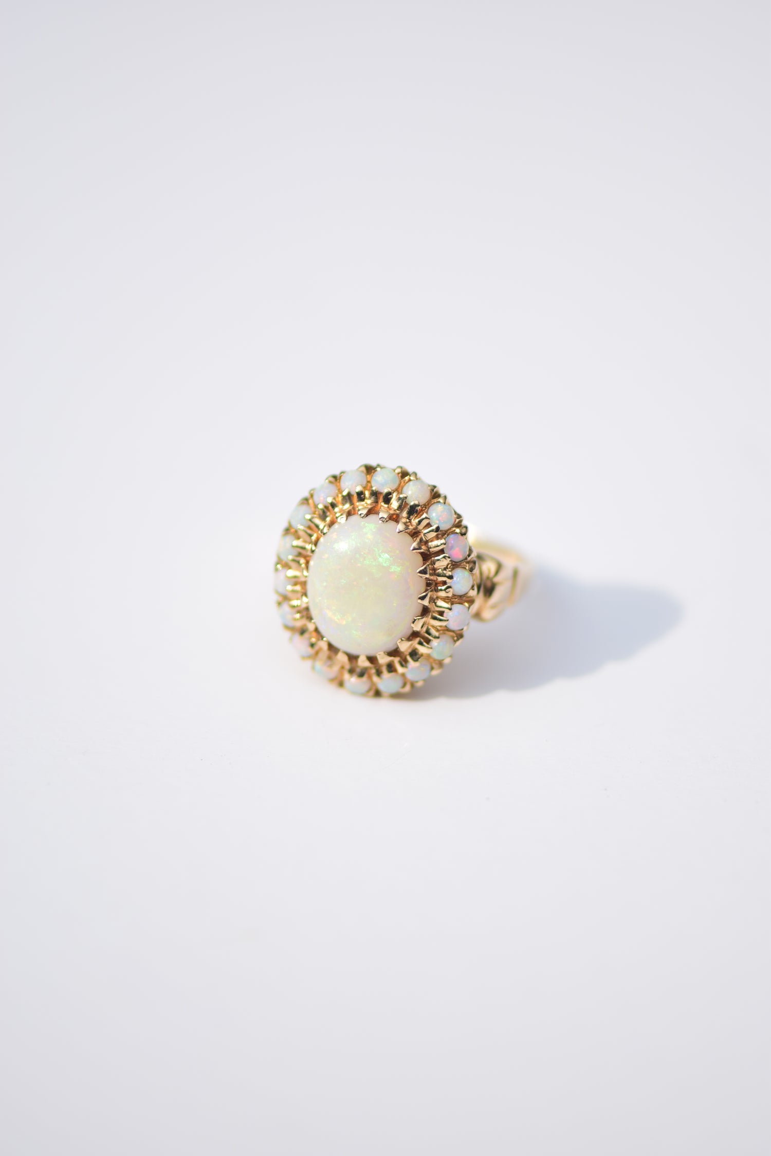 Opal Cocktail Ring with Halo