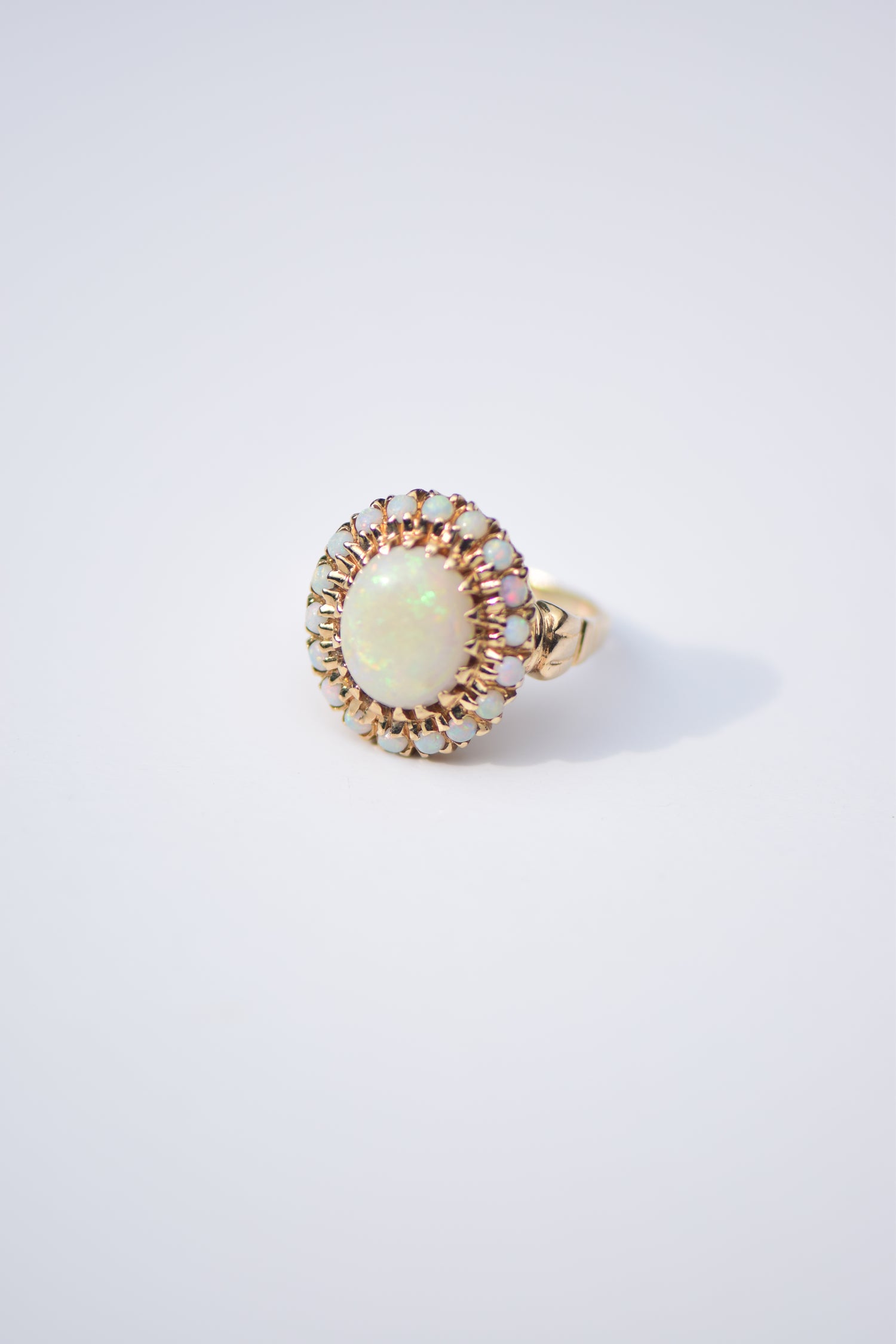 Opal Cocktail Ring with Halo
