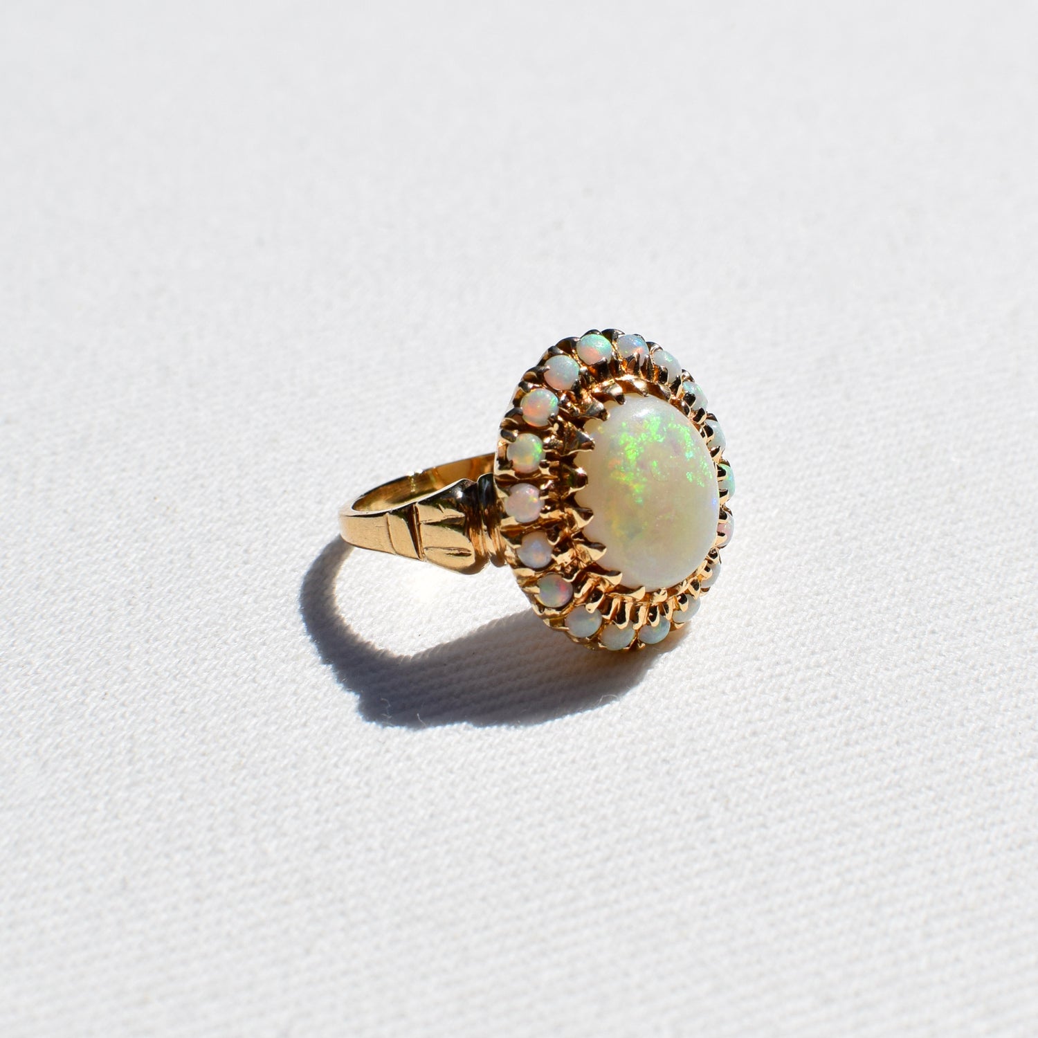 Opal Cocktail Ring with Halo
