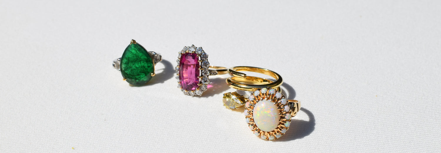 Opal Cocktail Ring with Halo