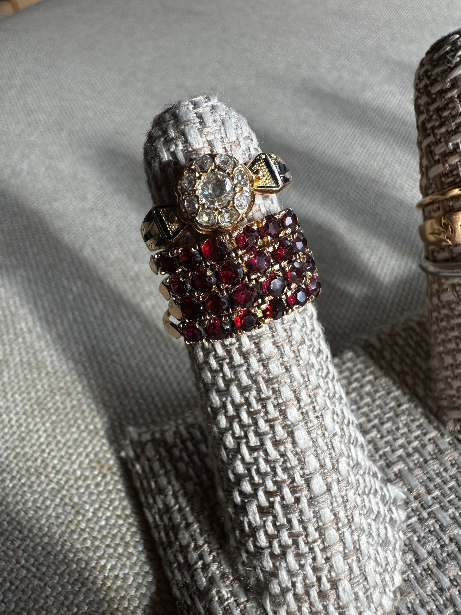 Garnet Harem Ring – Triple Row Regency Garnet Band